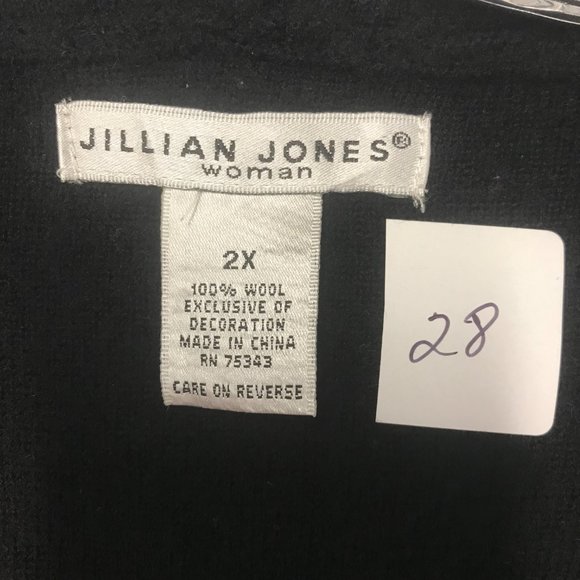 JILLIAN JONES Woman Jacket Lightweight 100% Wool Hooded Zip Up Size 2XL - Picture 8 of 8